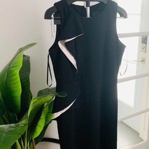 Le Chateau Black dress with side ruffle